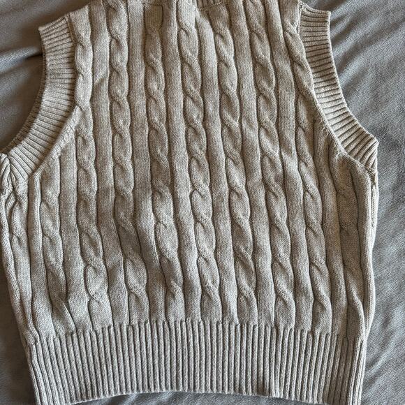 New! Forever 21 Grey Cable Knit Sweater Vest 100% Cotton Ladies Medium - Picture 10 of 10